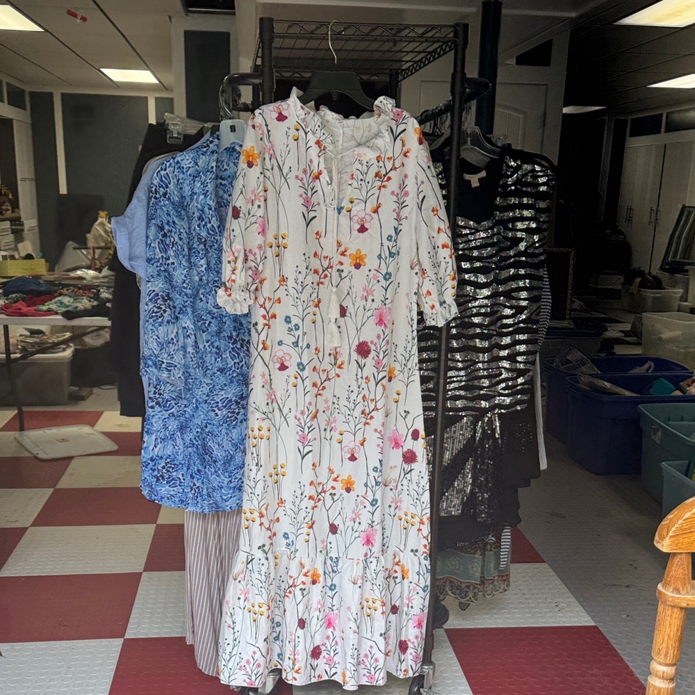 Floral White Maxi Dress